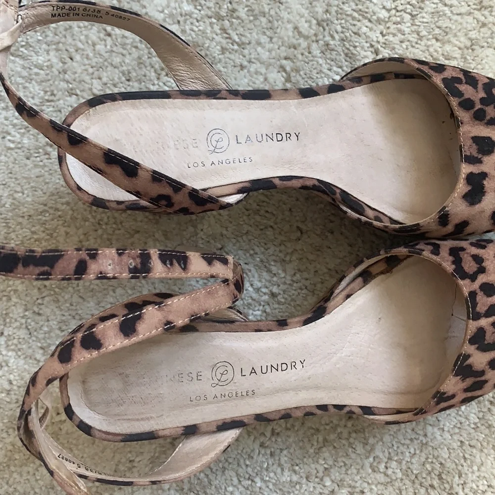Chinese laundry Theresa platform sandal cheetah heels